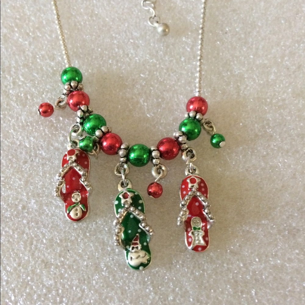 Silver shoes necklace